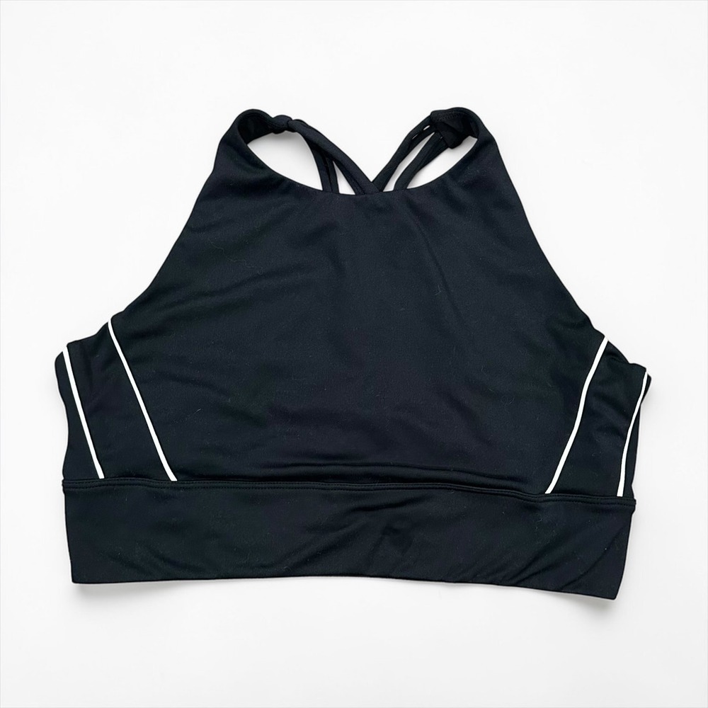 Victoria's Secret High Neck Strappy Back‎ Sports Bra Black White XL B90 C90
